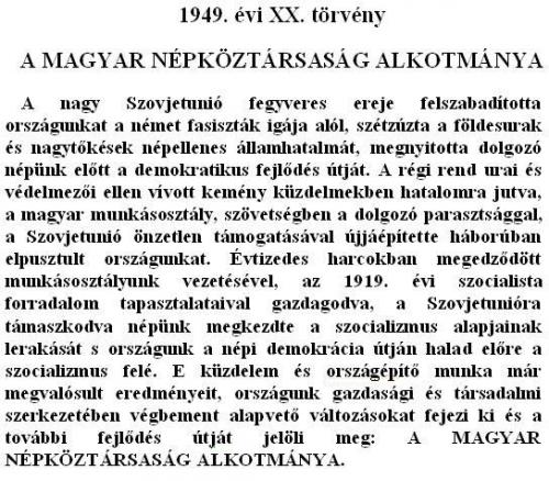 Alkotmány preambuluma 1949-1972