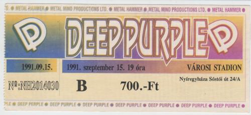 Deep Purple koncertjegy