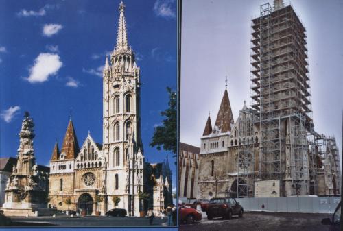 Mátyás templom felújítás előtt és most.