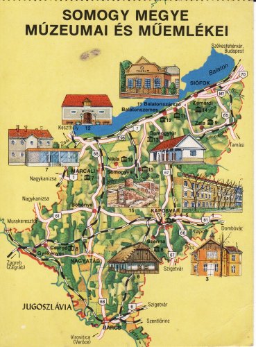 Somogy megyei térképes képeslap