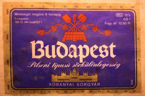 Budapest sör címke