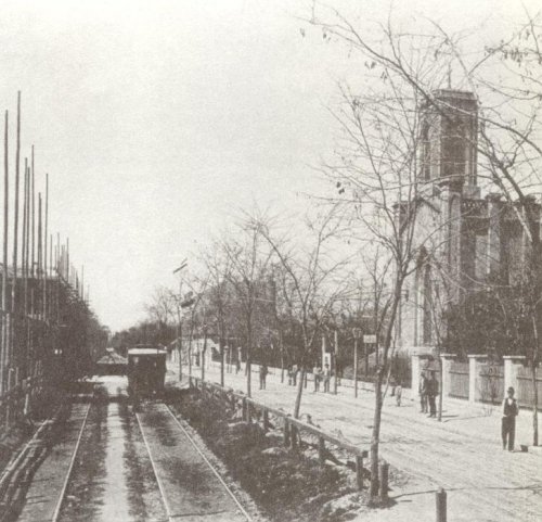A zuglói Hermina út villamossal valamikor a század elején