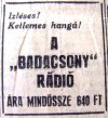 Badacsony rádió reklám