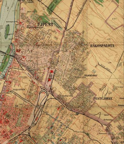 Újpest, Rákospalota és Pestújhely térképe 1928